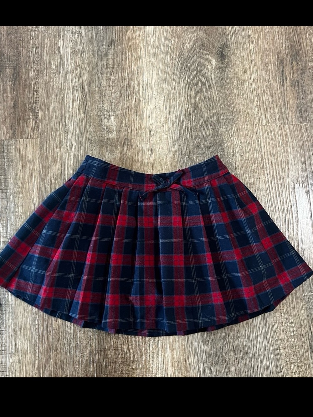 ZARA navy plaid pleated elastic waist skort 3T 3 years